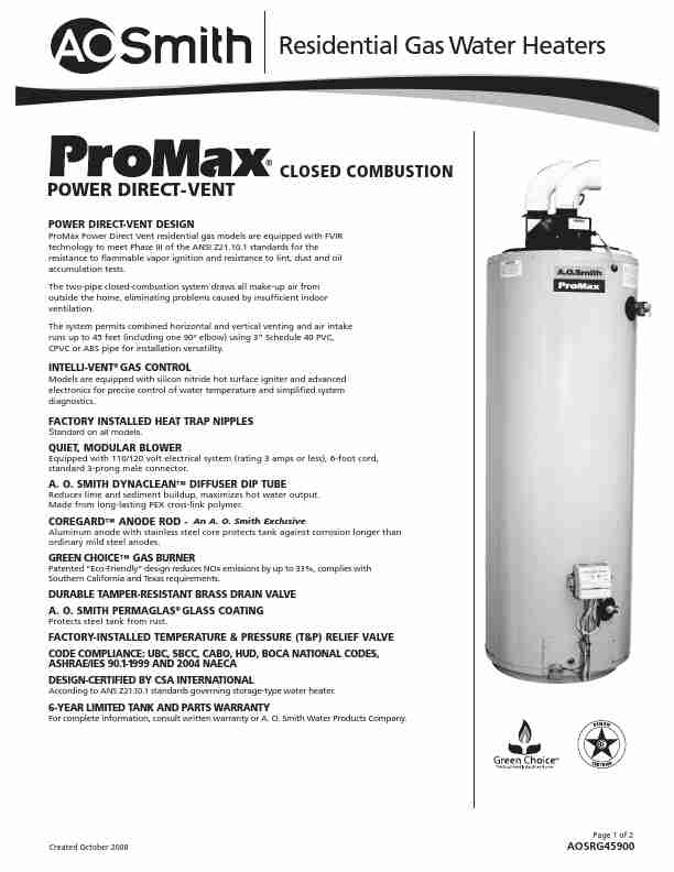 A O  Smith Water Heater AOSRG45900-page_pdf